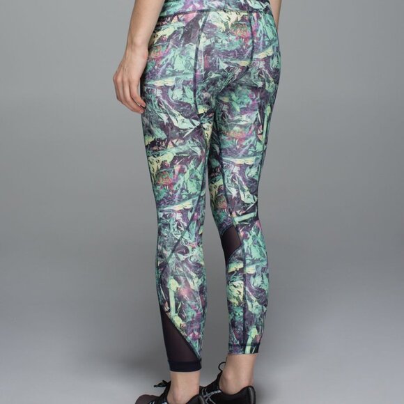 Lululemon Leggings 8 Inspire Tight Iridescent Pants Womens Blue Running Pants - Picture 3 of 16